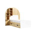 ### Technische Titel in het Nederlands: **Hoofdbord met Opbergfunctie en Bed met Lades van Hout**